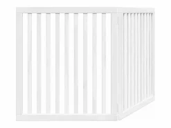 Clicnbuy Puerta para perros plegable 2 paneles madera álamo blanca 160cm Blanco Best