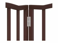 Clicnbuy Seguridad Para Mascotas|Puerta para perros plegable 6 paneles álamo marrón roble 300 cm