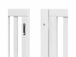 Puerta para perros plegable 9 paneles madera álamo blanca 450cm^Clicnbuy Best