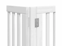 Puerta para perros plegable 9 paneles madera álamo blanca 450cm^Clicnbuy Best