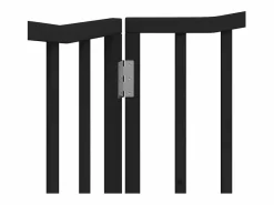 Clicnbuy Puerta para perros plegable 2 paneles madera álamo negra 160 cm Negro Hot