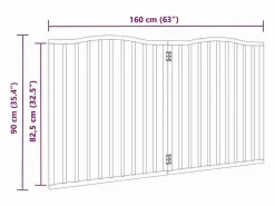 Clicnbuy Puerta para perros plegable 2 paneles madera álamo negra 160 cm Negro Hot