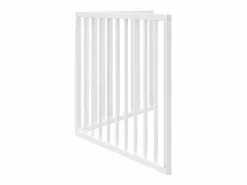 Clicnbuy Puerta para perros plegable de 2 paneles, madera de álamo, blanca, 160 cm Blanco Discount