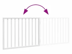 Clicnbuy Puerta para perros plegable de 2 paneles, madera de álamo, blanca, 160 cm Blanco Discount