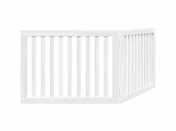 Puerta para perros plegable 2 paneles madera álamo blanca 160cm^Clicnbuy Best