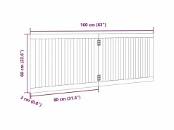 Puerta para perros plegable 2 paneles madera álamo blanca 160cm^Clicnbuy Best
