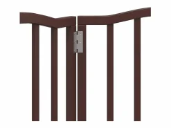 Clicnbuy Puerta para perros plegable 3 paneles álamo marrón roble 150 cm Marru00f3n Online