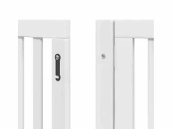 Puerta para perros plegable 9 paneles madera álamo blanca 450cm^Clicnbuy Clearance