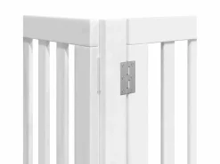 Puerta para perros plegable 9 paneles madera álamo blanca 450cm^Clicnbuy Clearance