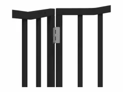 Puerta para perros plegable 2 paneles madera álamo negra 160 cm^Clicnbuy Outlet