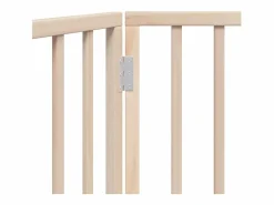 Clicnbuy Puerta para perros plegable de 3 paneles, 150 cm, madera de álamo Marru00f3n Clearance