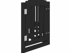 Clicnbuy Seguridad Para Mascotas|Puerta para perros plegable 6 paneles madera álamo negra 300 cm