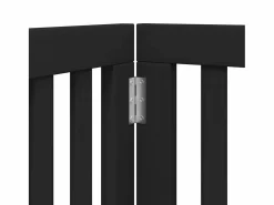 Clicnbuy Seguridad Para Mascotas|Puerta para perros plegable 6 paneles madera álamo negra 300 cm