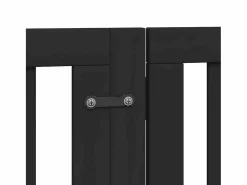 Clicnbuy Seguridad Para Mascotas|Puerta para perros plegable 6 paneles madera álamo negra 300 cm