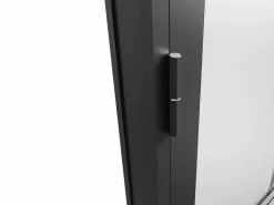Vente-unique Puerta reversible de aluminio y cristal esmerilado - Alt. 204 x L83 cm - - SEROTO Negro Best