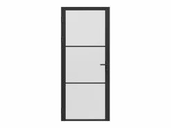 Vente-unique Puerta Con Marco|Puerta reversible de aluminio y vidrio esmerilado - Alt. 204 x L73 cm - - MASERU