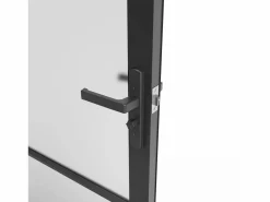 Vente-unique Puerta Con Marco|Puerta reversible de aluminio y vidrio esmerilado - Alt. 204 x L73 cm - - MASERU