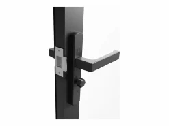 Vente-unique Puerta reversible de doble hoja - vidrio esmerilado - 2 x Al 204 x An 93 cm - LOXTON Negro Clearance