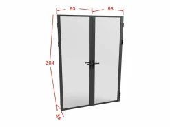 Vente-unique Puerta reversible de doble hoja - vidrio esmerilado - 2 x Al 204 x An 93 cm - LOXTON Negro Clearance