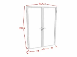 Puerta reversible de doble hoja - vidrio templado - - 2 x Al 204 x An 73 cm - LOXTON^Vente-unique Clearance