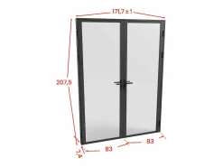 Puerta reversible de doble hoja - vidrio esmerilado - 2 x Al 204 x An 83 cm - LOXTON^Vente-unique Sale