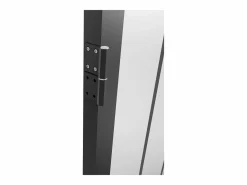 Vente-unique Puerta taller de aluminio, MDF y vidrio translúcido - Alt. 204 x An. 73 cm - ERMELO Negro Sale