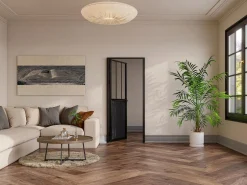Vente-unique Puerta Con Marco|Puerta taller reversible de aluminio, MDF y vidrio templado - Alt. 204 x An. 93 cm - ERMELO