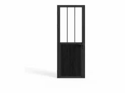 Vente-unique Puerta Con Marco|Puerta taller reversible de aluminio, MDF y vidrio templado - Alt. 204 x An. 93 cm - ERMELO