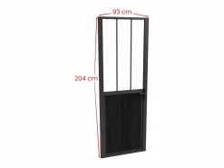 Vente-unique Puerta Con Marco|Puerta taller reversible de aluminio, MDF y vidrio templado - Alt. 204 x An. 93 cm - ERMELO