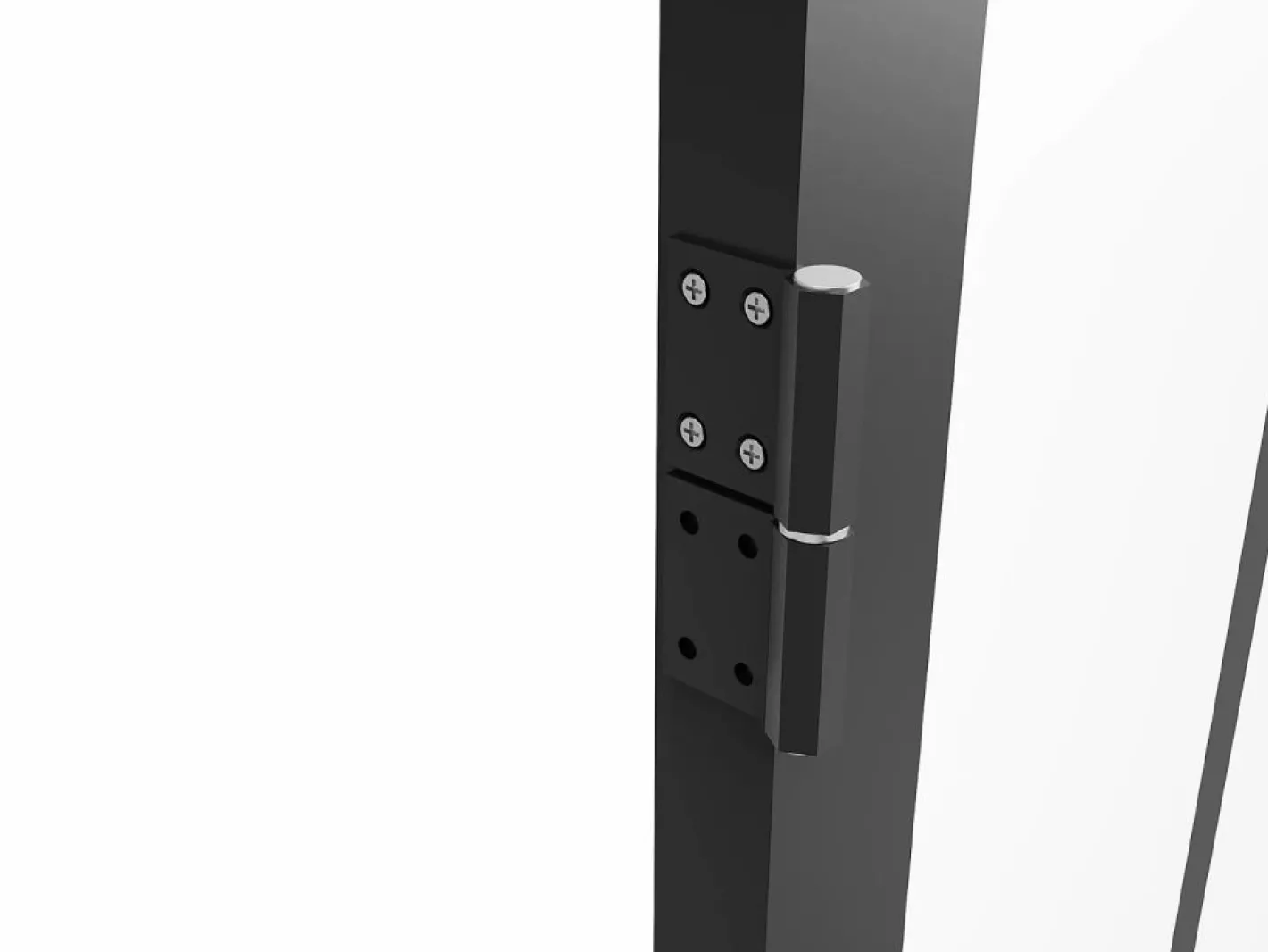 Vente-unique Puerta Con Marco|Puerta taller reversible de aluminio, MDF y vidrio templado - Alt. 204 x An. 93 cm - ERMELO