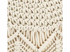 Puf de macramé hecho a mano 45 x 30 cm Algodón Beige Sale