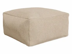 Vente-unique Puf de pana color estilo contemporáneo NOUMARA Beige Outlet