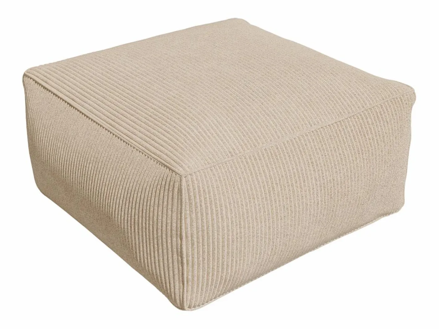 Vente-unique Puf de pana color estilo contemporáneo NOUMARA Beige Outlet