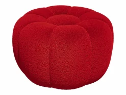 Puf diseño flor en tela bouclé DELPODA^Vente-unique Online