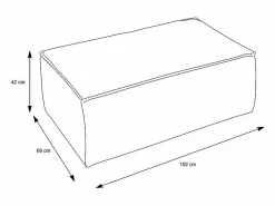 Vente-unique Sofás Y Sillones|Puf rectangular de tela texturizada de moda AMELIA