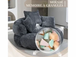 Puf Sillón Alto - Modelo Grande - Incluye 3 Cojines - Ultra Suave y Multiusos - para Adultos y Niños Gris Online