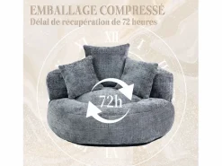 Puf Sillón Alto - Modelo Grande - Incluye 3 Cojines - Ultra Suave y Multiusos - para Adultos y Niños Gris Online