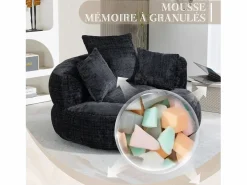 Sillón Escandinavo|Puf Sillón Alto - Modelo Grande - Incluye 3 Cojines - Ultra Suave y Multiusos - para Adultos y Niños