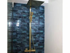 Essebagno Quartos 300 columna de ducha oro cepillado con mando termostático Dorado Clearance