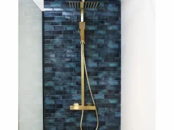 Essebagno Quartos 300 columna de ducha oro cepillado con mando termostático Dorado Clearance