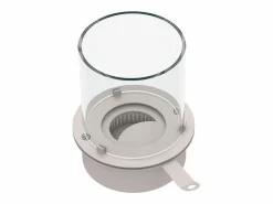 Quemador redondo con cristal para chimenea de bioetanol, biochimenea de acero inoxidable, 3 lt diámetro 30 cm Plateado Clearance