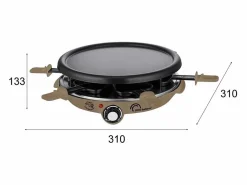 Little Balance Raclette multifunción Meuuuh para 6 personas 1200W taupe con crepera y 6 sartenes Topo Best