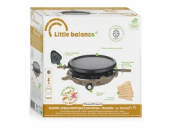 Little Balance Raclette multifunción Meuuuh para 6 personas 1200W taupe con crepera y 6 sartenes Topo Best