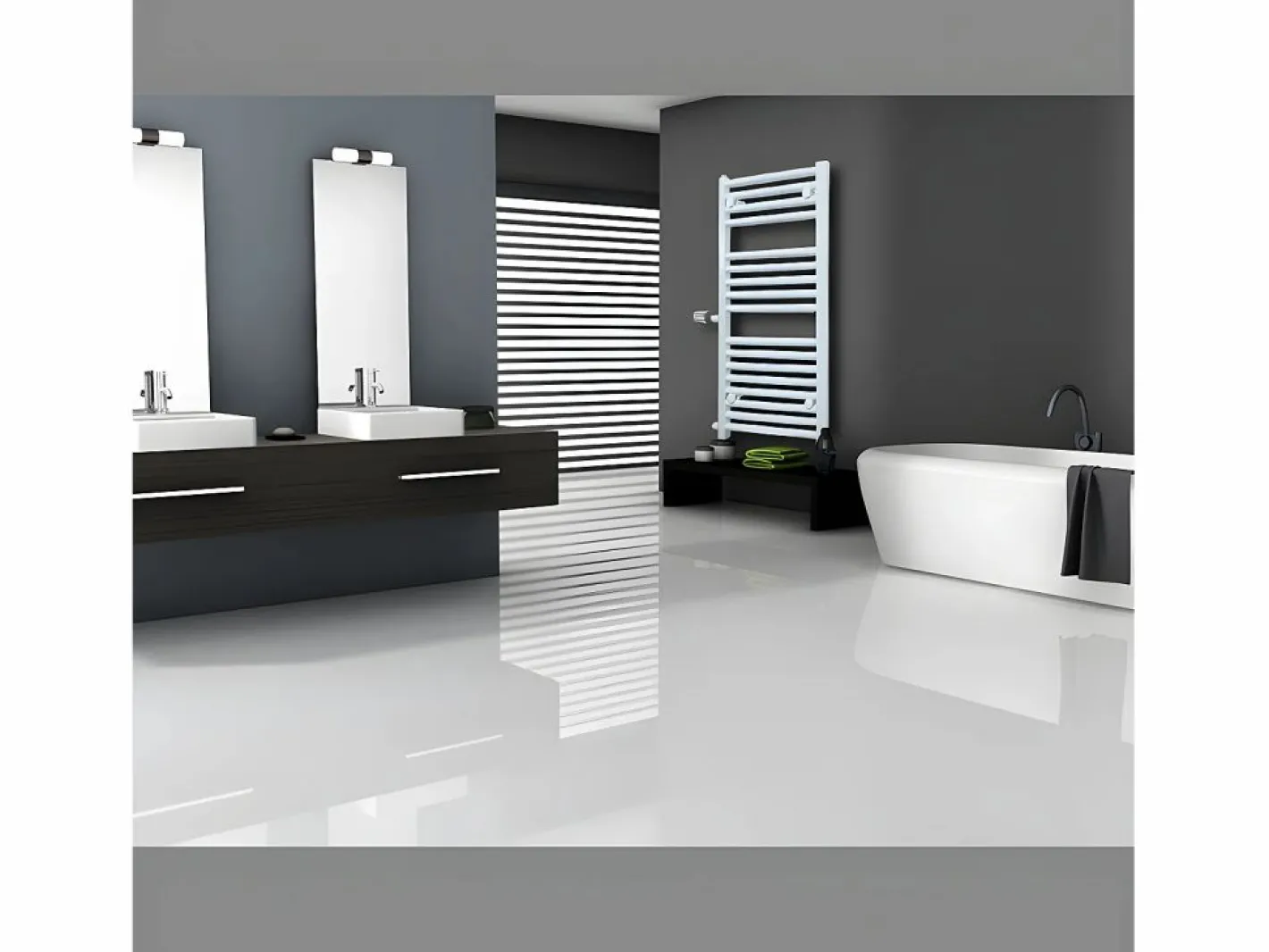 LuxeBath Radiador calefacción baño recambio renovación calefactor 500 x 1800 mm Blanco Clearance