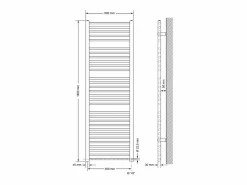 LuxeBath Radiador con resistencia eléctrica 900W, 600 x 1800 mm, , conexión lateral Blanco New