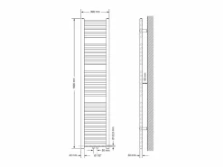 LuxeBath Radiador de baño, 300 x 1800 mm, , recto con conexión central Blanco Sale