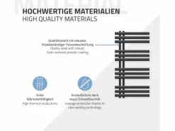 LuxeBath Toallero Eléctrico|Radiador de baño de diseño Iron EM 500x1000 mm antracita