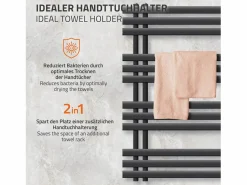 LuxeBath Toallero Eléctrico|Radiador de baño de diseño Iron EM 500x1000 mm antracita
