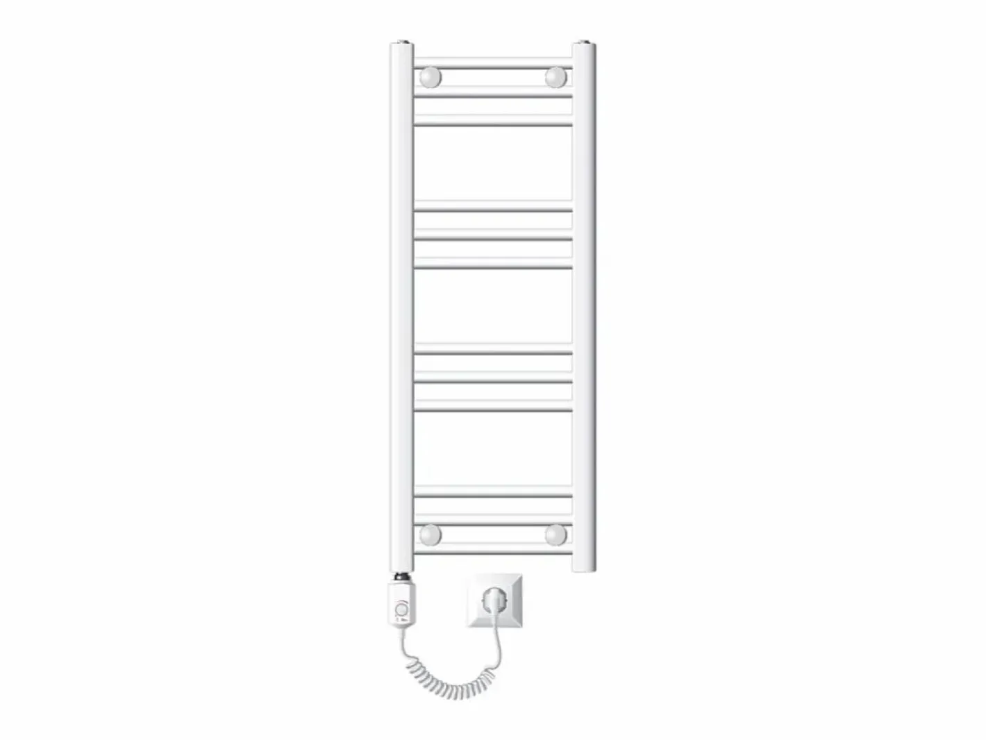ECD Germany Radiador de baño eléctrico LuxeBath Sahara 300x800mm Conexión lateral derecha Elemento calefactor 600W Blanco Best