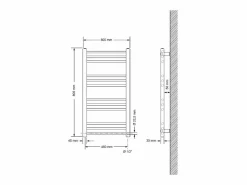 LuxeBath Toallero Eléctrico|Radiador de baño eléctrico 300W, 500 x 800 mm, , recto con conexión